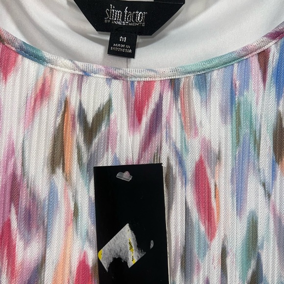 Slim Factor‎ by Investments Womens M Tie Dye Print Long Sleeve Blouse Top - Picture 3 of 3